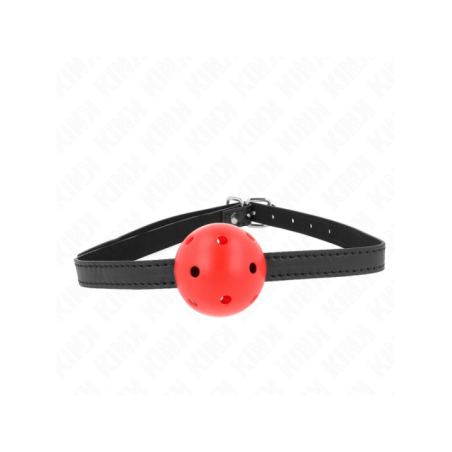 KINK - BÂILLON À BOULE SIMPLICITÉ ROUGE RESPIRANT 4,5 CM 62 x 1,5 CM