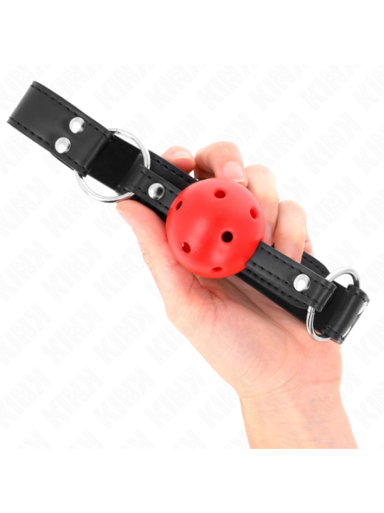 KINK - BÂTON RESPIRANT 4 CM AVEC DOUBLE RIVET CUIR 62,5 x 2,5 CM RÉGLABLE 42-58 CM