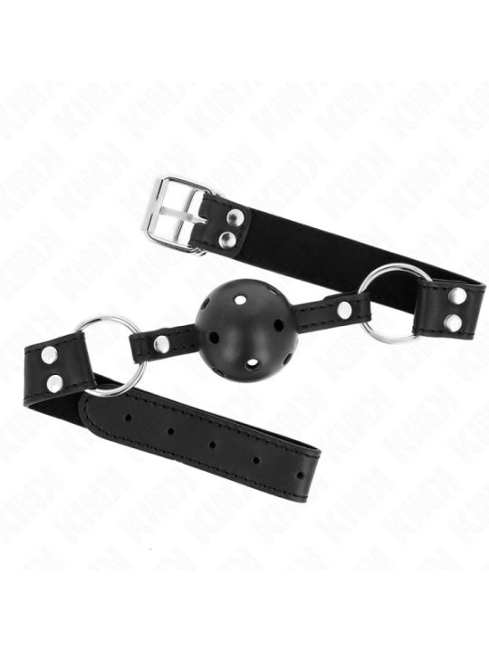 KINK - BÂTON RESPIRANT 4 CM AVEC DOUBLE RIVET MODÈLE 1 NOIR 62,5 x 2,5 CM RÉGLABLE 42-58 CM