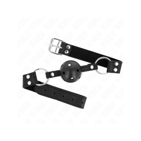 KINK - BÂTON RESPIRANT 4 CM AVEC DOUBLE RIVET MODÈLE 1 NOIR 62,5 x 2,5 CM RÉGLABLE 42-58 CM