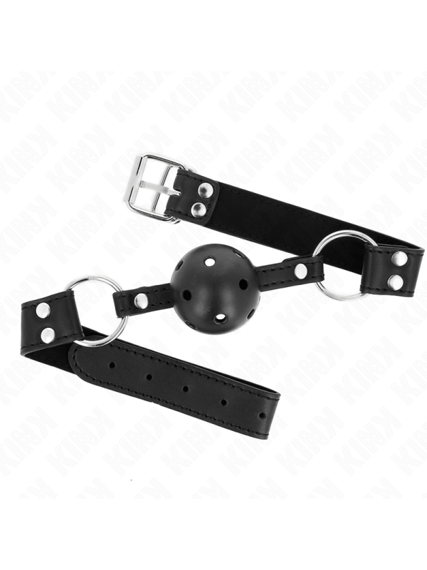 KINK - BÂTON RESPIRANT 4 CM AVEC DOUBLE RIVET MODÈLE 1 NOIR 62,5 x 2,5 CM RÉGLABLE 42-58 CM
