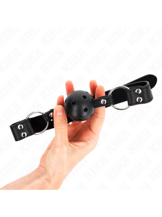 KINK - BÂTON RESPIRANT 4 CM AVEC DOUBLE RIVET MODÈLE 1 NOIR 62,5 x 2,5 CM RÉGLABLE 42-58 CM