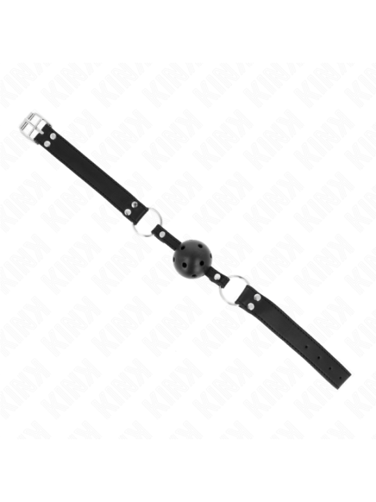 KINK - BÂTON RESPIRANT 4 CM AVEC DOUBLE RIVET MODÈLE 1 NOIR 62,5 x 2,5 CM RÉGLABLE 42-58 CM