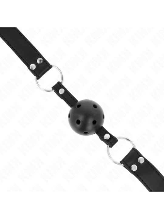KINK - BÂTON RESPIRANT 4 CM AVEC DOUBLE RIVET MODÈLE 1 NOIR 62,5 x 2,5 CM RÉGLABLE 42-58 CM