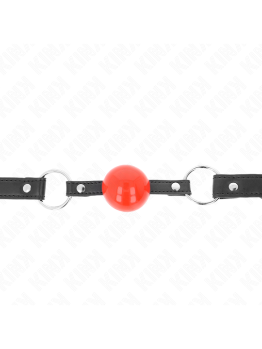 KINK - BÂILLON BALLE 4 CM AVEC SERRURE BOULE ROUGE BRACELET NOIR 60 x 2 CM