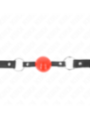 KINK - BÂILLON BALLE 4 CM AVEC SERRURE BOULE ROUGE BRACELET NOIR 60 x 2 CM