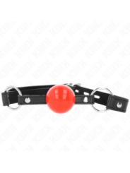 KINK - BÂILLON BALLE 4 CM AVEC SERRURE BOULE ROUGE BRACELET NOIR 60 x 2 CM