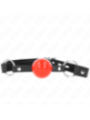 KINK - BÂILLON BALLE 4 CM AVEC SERRURE BOULE ROUGE BRACELET NOIR 60 x 2 CM