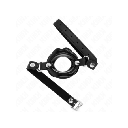 KINK - BÂTON LIP 8 CM AVEC SANGLE EN CUIR NOIR 63 x 2 CM AJUSTABLE 39-58 CM