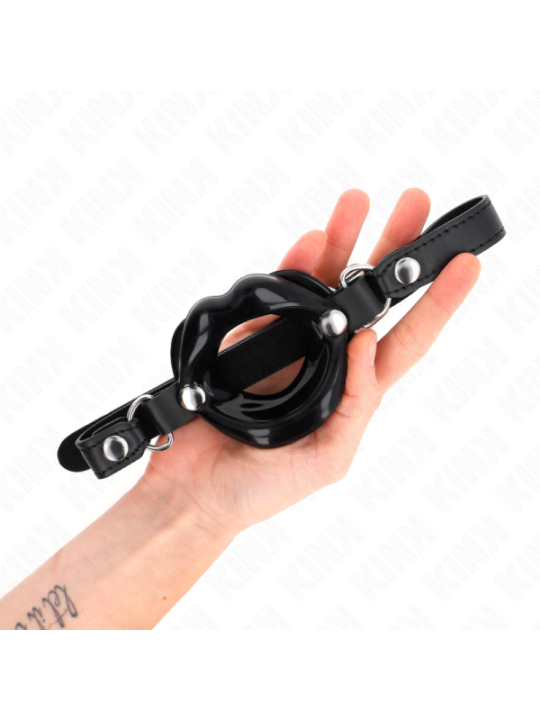 KINK - BÂTON LIP 8 CM AVEC SANGLE EN CUIR NOIR 63 x 2 CM AJUSTABLE 39-58 CM