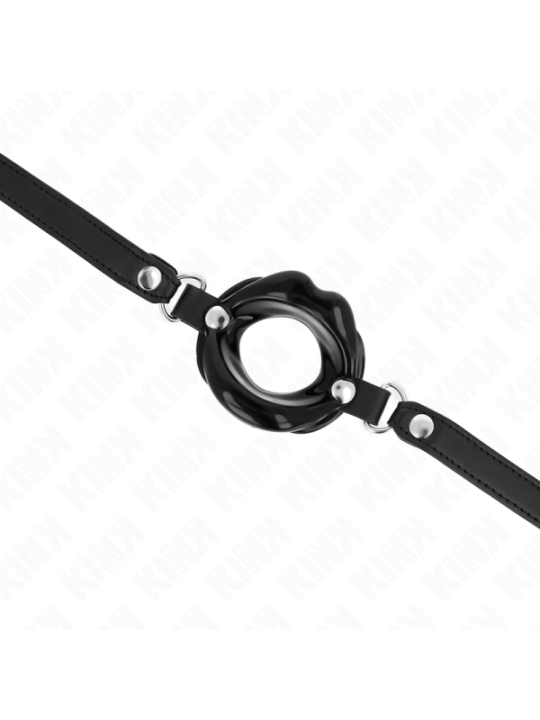 KINK - BÂTON LIP 8 CM AVEC SANGLE EN CUIR NOIR 63 x 2 CM AJUSTABLE 39-58 CM