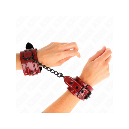 KINK - POIGNETS ROUGE FONCÉ 23 X 5 CM