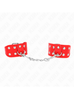 KINK - BRACELETS AVEC DOUBLE LIGNE DE CLOUS RÉGLABLES ROUGE