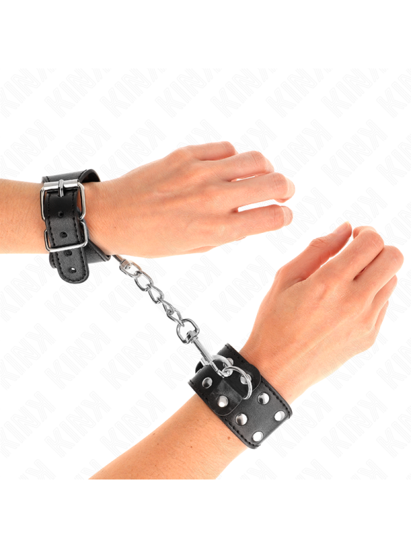 KINK - BRACELETS AVEC DOUBLE LIGNE DE CLOUS RÉGLABLES NOIR
