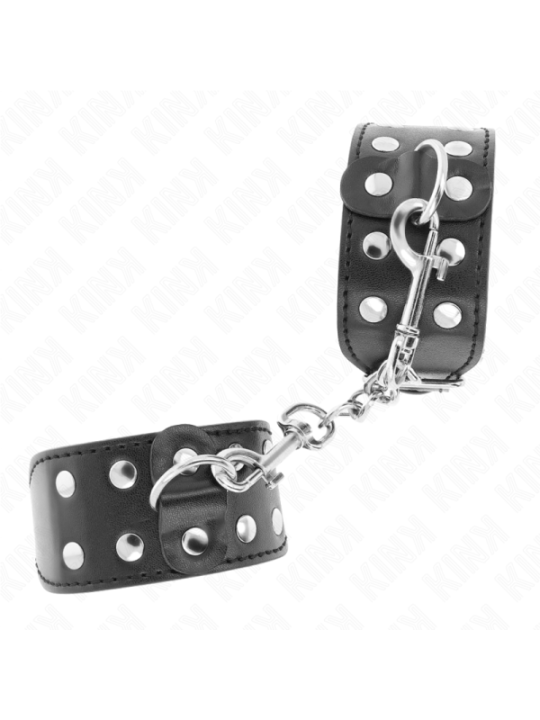 KINK - BRACELETS AVEC DOUBLE LIGNE DE CLOUS RÉGLABLES NOIR