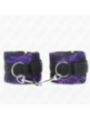 KINK - ATTENTES-POIGNETS COURTES EN DENTELLE DE VELOURS ET RELIURE EN NYLON VIOLET / NOIR 23 X 6,5 CM