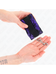 KINK - ATTENTES-POIGNETS COURTES EN DENTELLE DE VELOURS ET RELIURE EN NYLON VIOLET / NOIR 23 X 6,5 CM