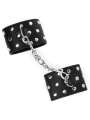 KINK - APPAREILS DE RETENUE POIGNETS AVEC FERMETURE PRESSION PLEINE DE RIVETS NOIR AJUSTABLE 19-24 CM X 5,5 CM