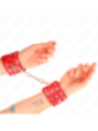 KINK - APPAREILS DE RETENUE POIGNETS AVEC FERMETURE PRESSION PLEINE DE RIVETS ROUGE AJUSTABLE 19-24 CM X 5,5 CM