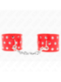 KINK - APPAREILS DE RETENUE POIGNETS AVEC FERMETURE PRESSION PLEINE DE RIVETS ROUGE AJUSTABLE 19-24 CM X 5,5 CM