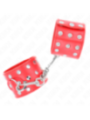 KINK - APPAREILS DE RETENUE POIGNETS AVEC FERMETURE PRESSION PLEINE DE RIVETS ROUGE AJUSTABLE 19-24 CM X 5,5 CM