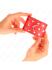 KINK - APPAREILS DE RETENUE POIGNETS AVEC FERMETURE PRESSION PLEINE DE RIVETS ROUGE AJUSTABLE 19-24 CM X 5,5 CM