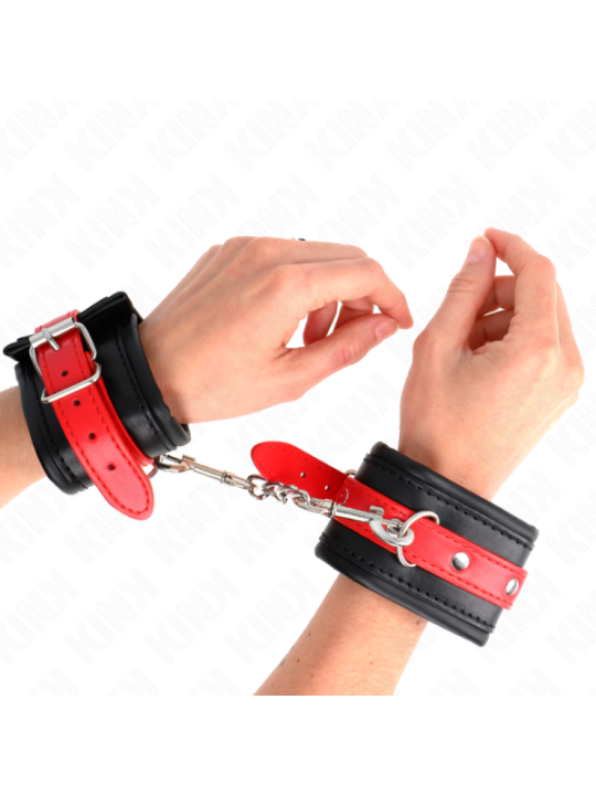 KINK - APPUI-POIGNETS NOIR AVEC CEINTURE ROUGE AJUSTABLE 17-28 CM X 6 CM