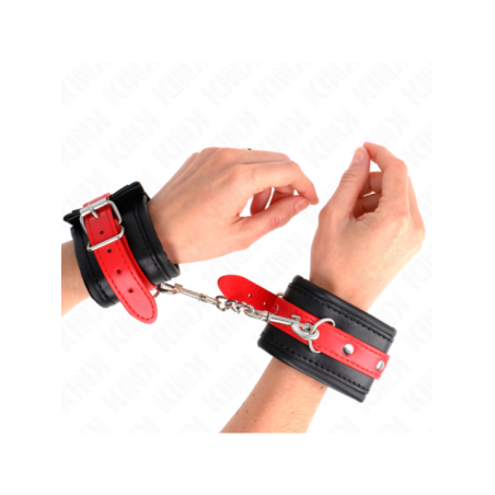 KINK - APPUI-POIGNETS NOIR AVEC CEINTURE ROUGE AJUSTABLE 17-28 CM X 6 CM