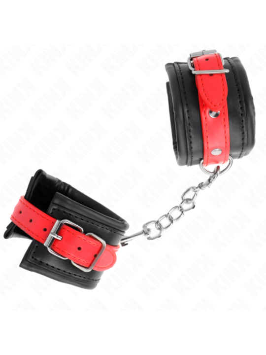 KINK - APPUI-POIGNETS NOIR AVEC CEINTURE ROUGE AJUSTABLE 17-28 CM X 6 CM