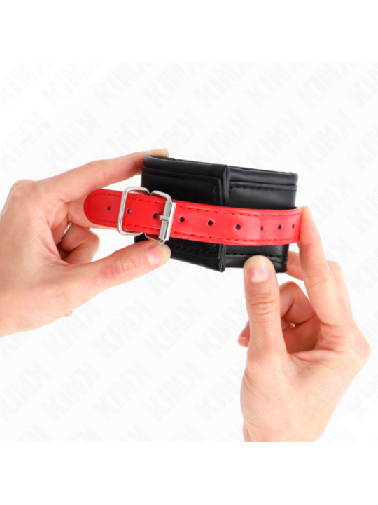 KINK - APPUI-POIGNETS NOIR AVEC CEINTURE ROUGE AJUSTABLE 17-28 CM X 6 CM