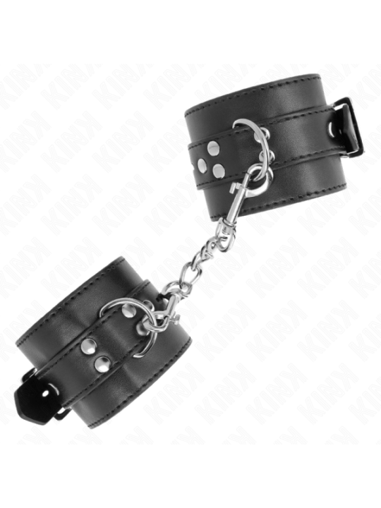 KINK - APPUI-POIGNETS NOIR AVEC CEINTURE NOIRE RÉGLABLE 17-28 CM X 6 CM