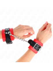 KINK - APPUI-POIGNETS ROUGE AVEC CEINTURE NOIRE RÉGLABLE 17-28 CM X 6 CM