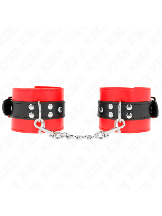 KINK - APPUI-POIGNETS ROUGE AVEC CEINTURE NOIRE RÉGLABLE 17-28 CM X 6 CM