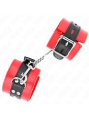 KINK - APPUI-POIGNETS ROUGE AVEC CEINTURE NOIRE RÉGLABLE 17-28 CM X 6 CM