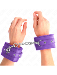 KINK - APPUI-POIGNETS DOUBLÉS DE FOURRURE PREMIUM VIOLET AVEC CEINTURE VIOLET AJUSTABLE 17-29 CM X 6 CM