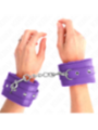 KINK - APPUI-POIGNETS DOUBLÉS DE FOURRURE PREMIUM VIOLET AVEC CEINTURE VIOLET AJUSTABLE 17-29 CM X 6 CM