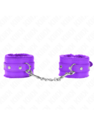KINK - APPUI-POIGNETS DOUBLÉS DE FOURRURE PREMIUM VIOLET AVEC CEINTURE VIOLET AJUSTABLE 17-29 CM X 6 CM