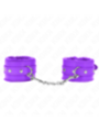 KINK - APPUI-POIGNETS DOUBLÉS DE FOURRURE PREMIUM VIOLET AVEC CEINTURE VIOLET AJUSTABLE 17-29 CM X 6 CM