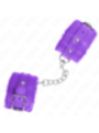 KINK - APPUI-POIGNETS DOUBLÉS DE FOURRURE PREMIUM VIOLET AVEC CEINTURE VIOLET AJUSTABLE 17-29 CM X 6 CM