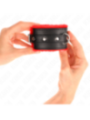 KINK - APPUI-POIGNETS DOUBLÉS DE FOURRURE PREMIUM ROUGE AVEC CEINTURE NOIRE RÉGLABLE 17-29 CM X 6 CM
