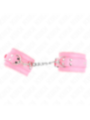 KINK - APPUI-POIGNETS DOUBLÉS DE FOURRURE ROSE AVEC CEINTURE ROSE RÉGLABLE 17-29 CM X 6 CM