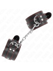 KINK - APPUI-POIGNETS NOIR AVEC DOUBLURE ROUGE RÉGLABLE 20-28 CM X 5,5 CM