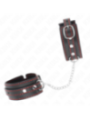 KINK - PETITES RETENUES-POIGNETS NOIRES AVEC DOUBLURE ROUGE RÉGLABLE 14-24 CM X 3,5 CM