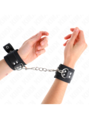 KINK - APPUI-POIGNETS EN NYLON NOIR AVEC CEINTURE EN CUIR NOIR AJUSTABLE 19-29 CM X 5,1 CM