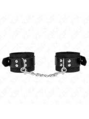 KINK - APPUI-POIGNETS EN NYLON NOIR AVEC CEINTURE EN CUIR NOIR AJUSTABLE 19-29 CM X 5,1 CM