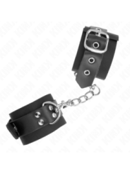 KINK - APPUI-POIGNETS EN NYLON NOIR AVEC CEINTURE EN CUIR NOIR AJUSTABLE 19-29 CM X 5,1 CM