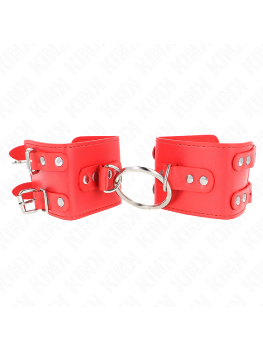 KINK - APPUI-POIGNETS FIXES AVEC ANNEAU ET CLOUS RÉGLABLES ROUGE 17-22 CM X 6,5 CM