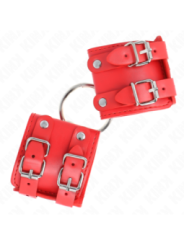 KINK - APPUI-POIGNETS FIXES AVEC ANNEAU ET CLOUS RÉGLABLES ROUGE 17-22 CM X 6,5 CM