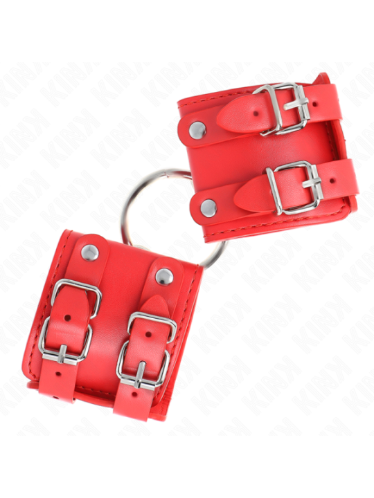KINK - APPUI-POIGNETS FIXES AVEC ANNEAU ET CLOUS RÉGLABLES ROUGE 17-22 CM X 6,5 CM