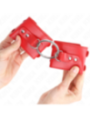 KINK - APPUI-POIGNETS FIXES AVEC ANNEAU ET CLOUS RÉGLABLES ROUGE 17-22 CM X 6,5 CM